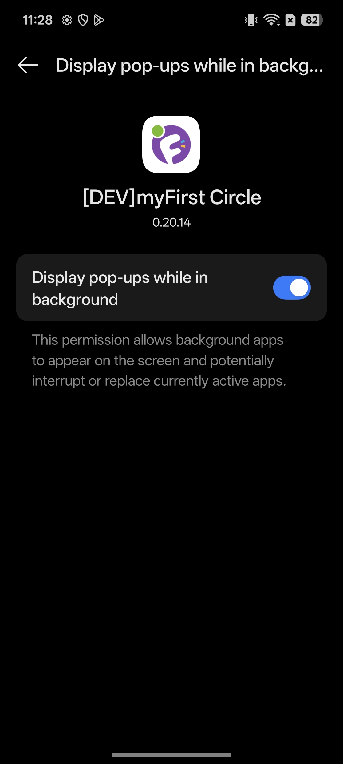 📸 Screenshot: Permission settings on Oppo 