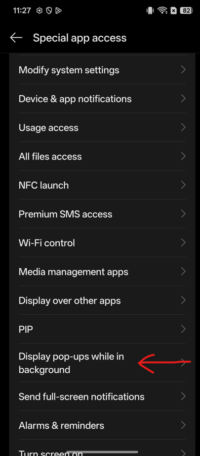 📸 Screenshot: Permission settings on Xiaomi